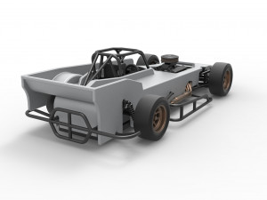 Small Block Supermodified race car Scale 1 to 25 Modelo de impresión 3D
