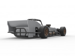 Small Block Supermodified race car Scale 1 to 25 Modelo de impresión 3D