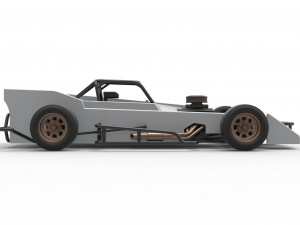 Small Block Supermodified race car Scale 1 to 25 Modelo de impresión 3D