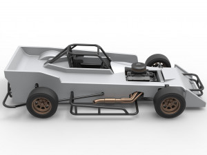 Small Block Supermodified race car Scale 1 to 25 Modelo de impresión 3D