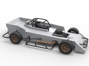 Small Block Supermodified race car Scale 1 to 25 Modelo de impresión 3D