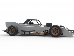 Small Block Supermodified race car Scale 1 to 25 Modelo de impresión 3D