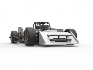 Small Block Supermodified race car Scale 1 to 25 Modelo de impresión 3D