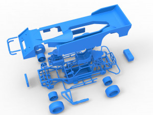 Small Block Supermodified race car Scale 1 to 25 Modelo de impresión 3D