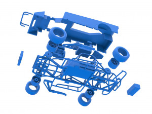 Small Block Supermodified race car Scale 1 to 25 Modelo de impresión 3D