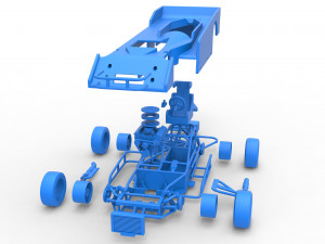 Small Block Supermodified race car Scale 1 to 25 Modelo de impresión 3D