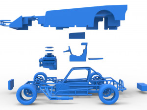 Small Block Supermodified race car Scale 1 to 25 Modelo de impresión 3D