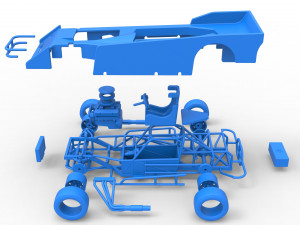 Small Block Supermodified race car Scale 1 to 25 Modelo de impresión 3D