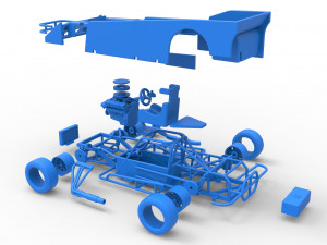 Small Block Supermodified race car Scale 1 to 25 Modelo de impresión 3D