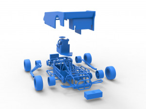 Small Block Supermodified race car Scale 1 to 25 Modelo de impresión 3D