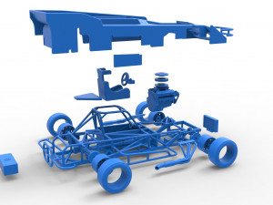 Small Block Supermodified race car Scale 1 to 25 Modelo de impresión 3D