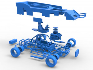 Small Block Supermodified race car Scale 1 to 25 Modelo de impresión 3D