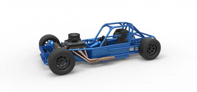 Carro de corrida supermodificado de bloco pequeno, escala b&aacute;sica de 1 a 25 Modelo de Impressão 3D .c4d .max .obj .3ds .fbx .stl .blend 