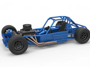 Small Block Supermodified race car Base Scale 1 to 25 3D Print Model