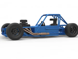 Carro de corrida supermodificado de bloco pequeno, escala b&aacute;sica de 1 a 25 Modelo de Impressão 3D