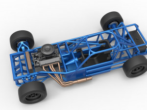 Small Block Supermodified race car Base Scale 1 to 25 3Dプリントモデル
