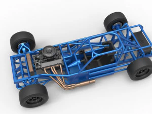 Carro de corrida supermodificado de bloco pequeno, escala b&aacute;sica de 1 a 25 Modelo de Impressão 3D