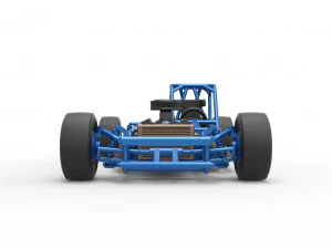 Carro de corrida supermodificado de bloco pequeno, escala b&aacute;sica de 1 a 25 Modelo de Impressão 3D