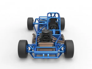 Carro de corrida supermodificado de bloco pequeno, escala b&aacute;sica de 1 a 25 Modelo de Impressão 3D