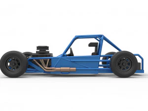 Carro de corrida supermodificado de bloco pequeno, escala b&aacute;sica de 1 a 25 Modelo de Impressão 3D
