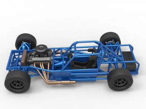 Carro de corrida supermodificado de bloco pequeno, escala b&aacute;sica de 1 a 25 Modelo de Impressão 3D