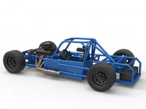 Carro de corrida supermodificado de bloco pequeno, escala b&aacute;sica de 1 a 25 Modelo de Impressão 3D