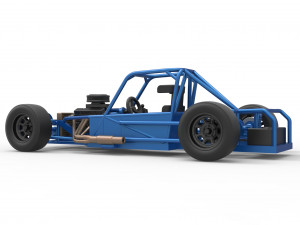 Small Block Supermodified race car Base Scale 1 to 25 3Dプリントモデル
