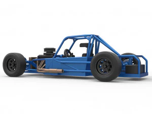 Carro de corrida supermodificado de bloco pequeno, escala b&aacute;sica de 1 a 25 Modelo de Impressão 3D