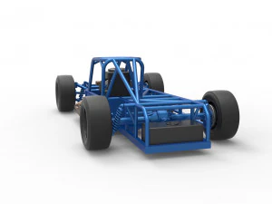 Carro de corrida supermodificado de bloco pequeno, escala b&aacute;sica de 1 a 25 Modelo de Impressão 3D