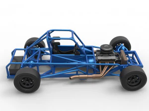 Carro de corrida supermodificado de bloco pequeno, escala b&aacute;sica de 1 a 25 Modelo de Impressão 3D