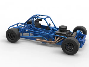 Carro de corrida supermodificado de bloco pequeno, escala b&aacute;sica de 1 a 25 Modelo de Impressão 3D