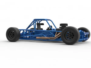 Carro de corrida supermodificado de bloco pequeno, escala b&aacute;sica de 1 a 25 Modelo de Impressão 3D