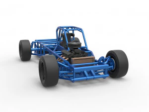 Carro de corrida supermodificado de bloco pequeno, escala b&aacute;sica de 1 a 25 Modelo de Impressão 3D