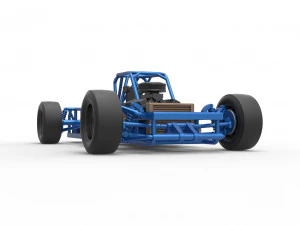 Carro de corrida supermodificado de bloco pequeno, escala b&aacute;sica de 1 a 25 Modelo de Impressão 3D