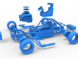 Small Block Supermodified race car Base Scale 1 to 25 3Dプリントモデル
