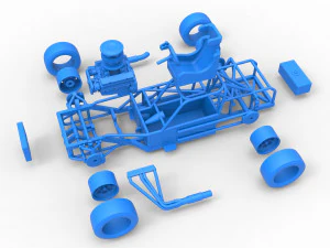 Carro de corrida supermodificado de bloco pequeno, escala b&aacute;sica de 1 a 25 Modelo de Impressão 3D