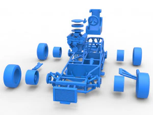 Carro de corrida supermodificado de bloco pequeno, escala b&aacute;sica de 1 a 25 Modelo de Impressão 3D