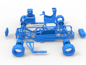 Carro de corrida supermodificado de bloco pequeno, escala b&aacute;sica de 1 a 25 Modelo de Impressão 3D