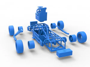 Carro de corrida supermodificado de bloco pequeno, escala b&aacute;sica de 1 a 25 Modelo de Impressão 3D