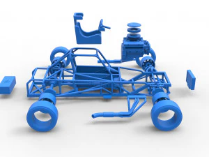 Carro de corrida supermodificado de bloco pequeno, escala b&aacute;sica de 1 a 25 Modelo de Impressão 3D