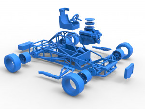 Small Block Supermodified race car Base Scale 1 to 25 3Dプリントモデル