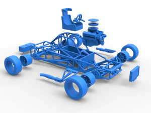 Carro de corrida supermodificado de bloco pequeno, escala b&aacute;sica de 1 a 25 Modelo de Impressão 3D