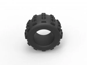 Dune buggy rear tire 32 Scale 1 to 25 3D Print Model