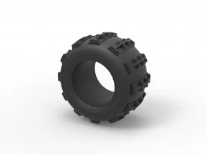 Dune buggy rear tire 32 Scale 1 to 25 3D Print Model