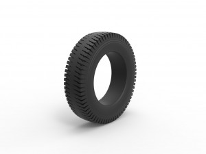 Semi truck tire 8 Scale 1 to 25 3Dプリントモデル