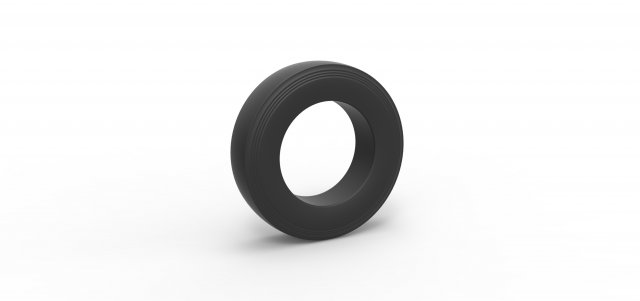 Semi truck slick tire Scale 1 to 25 3D Baskı Modeli .c4d .max .obj .3ds .fbx .stl .blend 
