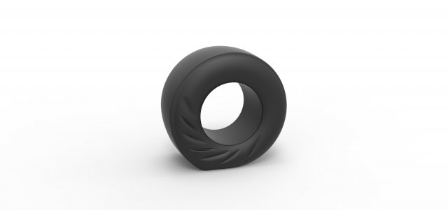 Dragster rear tire during start Scale 1 to 25 Modelo de Impressão 3D .c4d .max .obj .3ds .fbx .stl .blend 