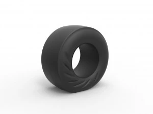 Dragster rear tire during start Scale 1 to 25 3D Print Model