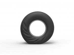 Dragster rear tire during start Scale 1 to 25 3D Print Model