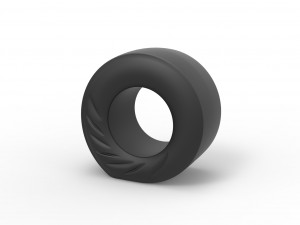 Dragster rear tire during start Scale 1 to 25 Modelo de Impressão 3D